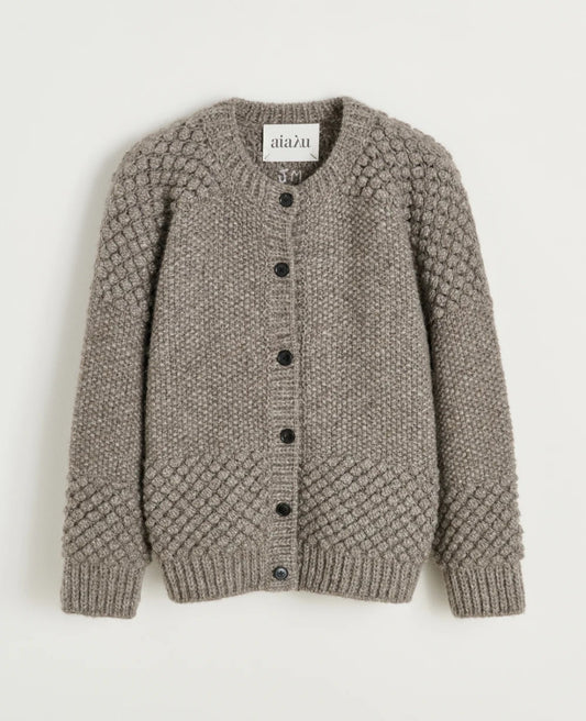 aiayu - Sierra Cardigan, Llama Wool, Pure Grey