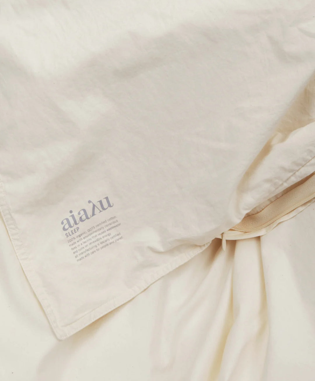 aiayu - Duvet Set + Pillow Case, Pure Ecru, 140x200/60x63 cm.