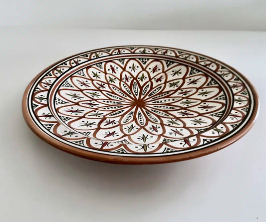 Manipura Living - Keramik Fad, Safi Flower, Ø40 cm., Brunt