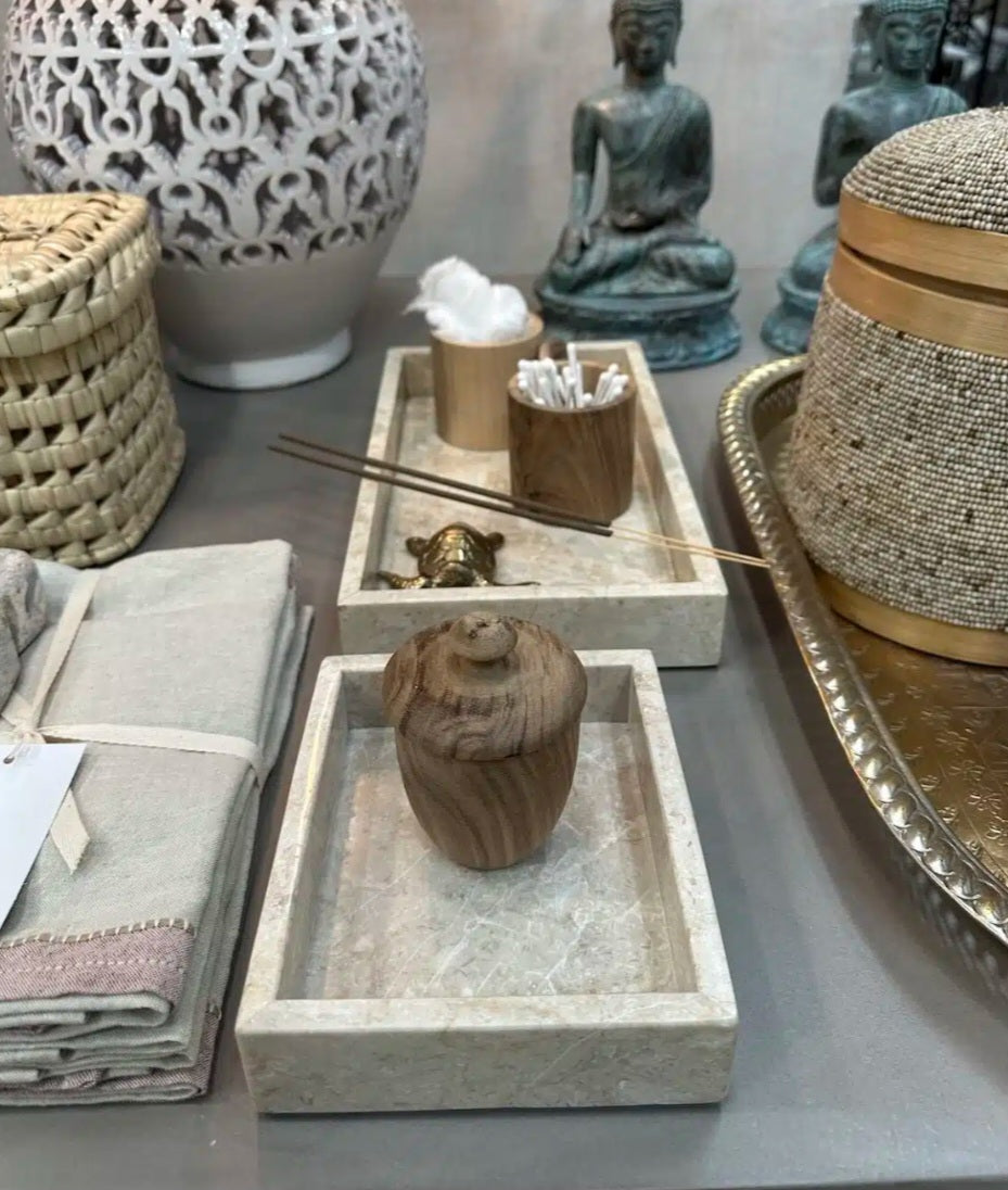 Manipura Living - Marmor Bakke, Cream, 2 størrelser - Lille & Stor