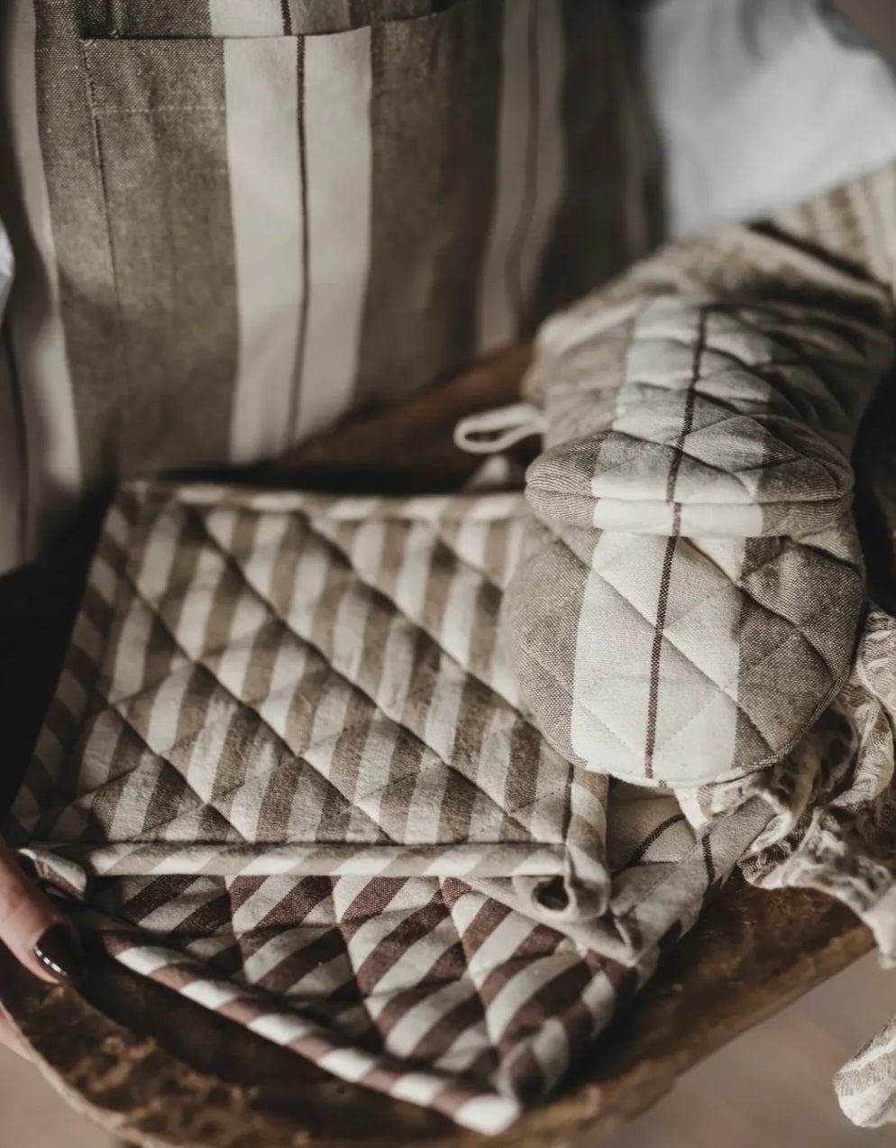 Jakobsdals - Cuisine Grillhandske, 2 farver - Off white & Brown