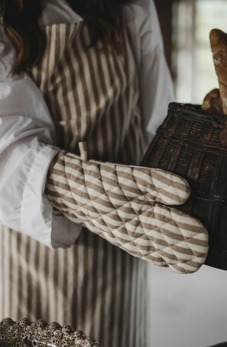 Jakobsdals - Cuisine Grillhandske, 2 farver - Off white & Brown