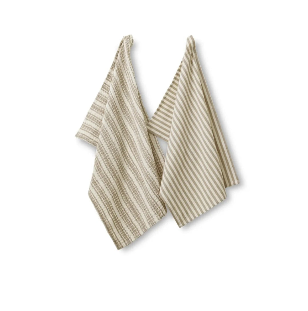 Jakobsdals - Cuisine Viskestykker, 2-pak, 2 farver - Off white & Brown