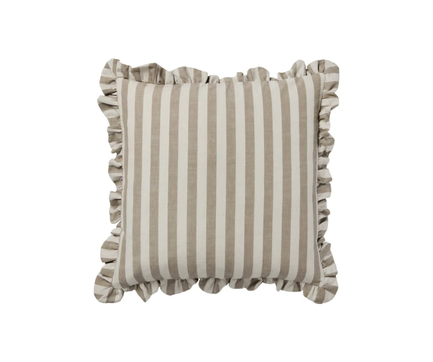 Broste Copenhagen - Ina Pudebetræk inkl. monteringspude, B50xL50 cm., Brown Kelp/Castle Beige