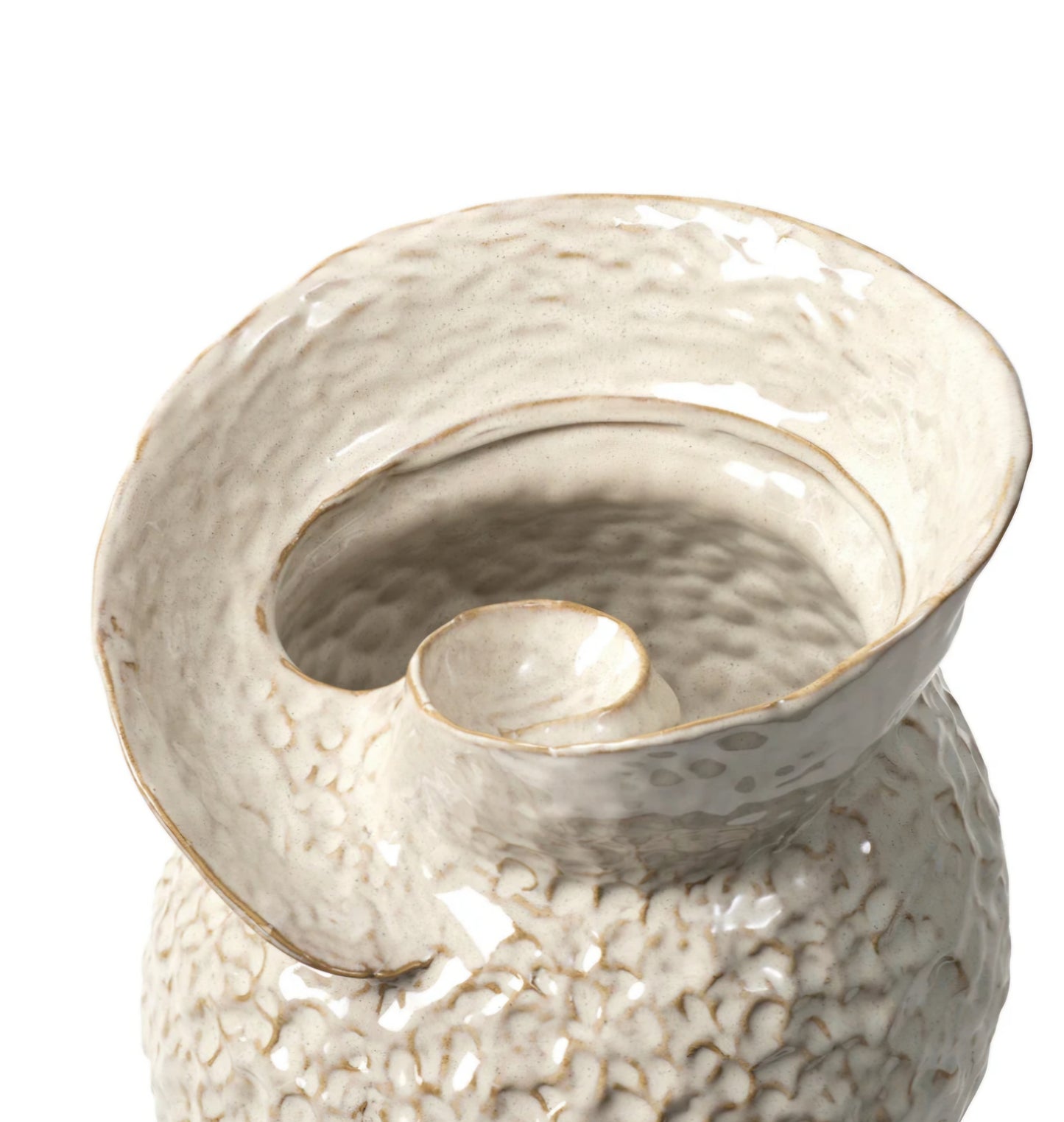 Broste Copenhagen - Shelly Vase, Ø25xH38 cm., Stentøj, White Cream