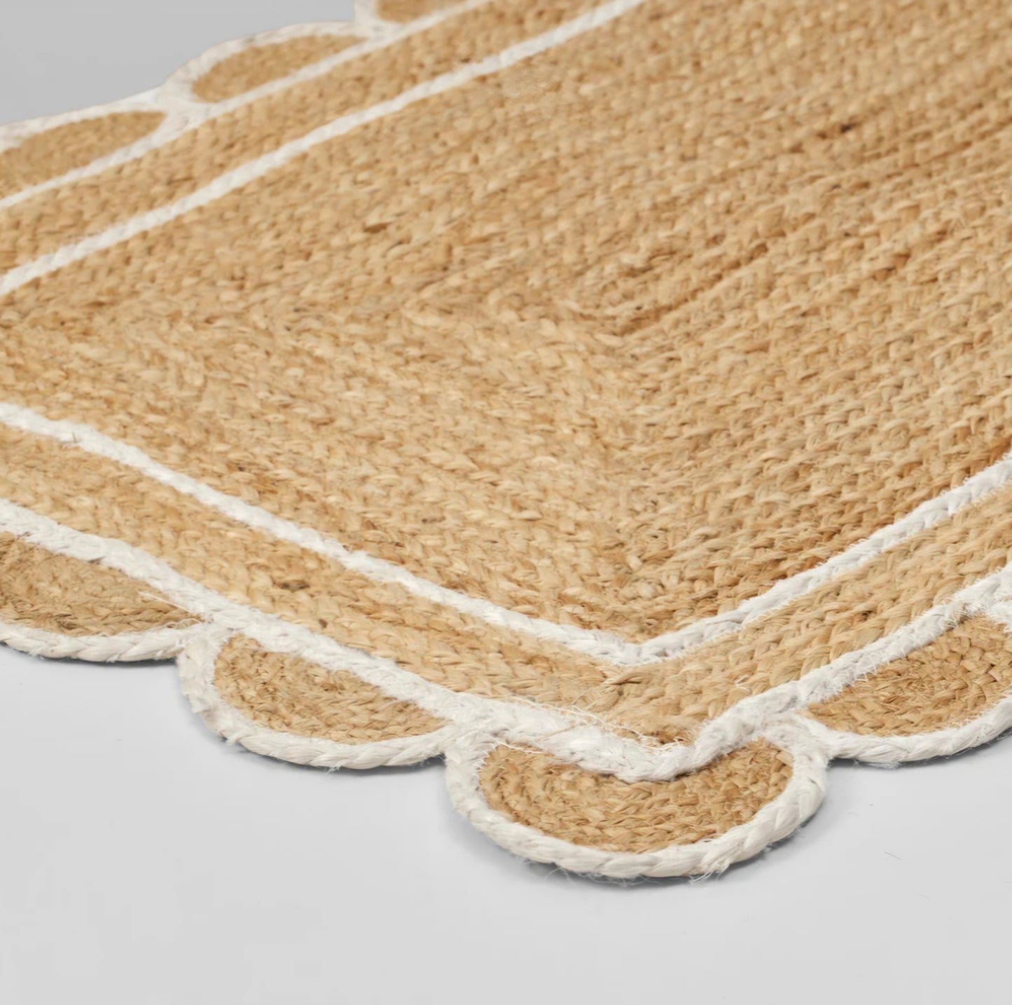 Broste Copenhagen - Scallop Dørmåtte, B60xL90 cm., Fås i 2 farver - White/Natural & Black/Natural