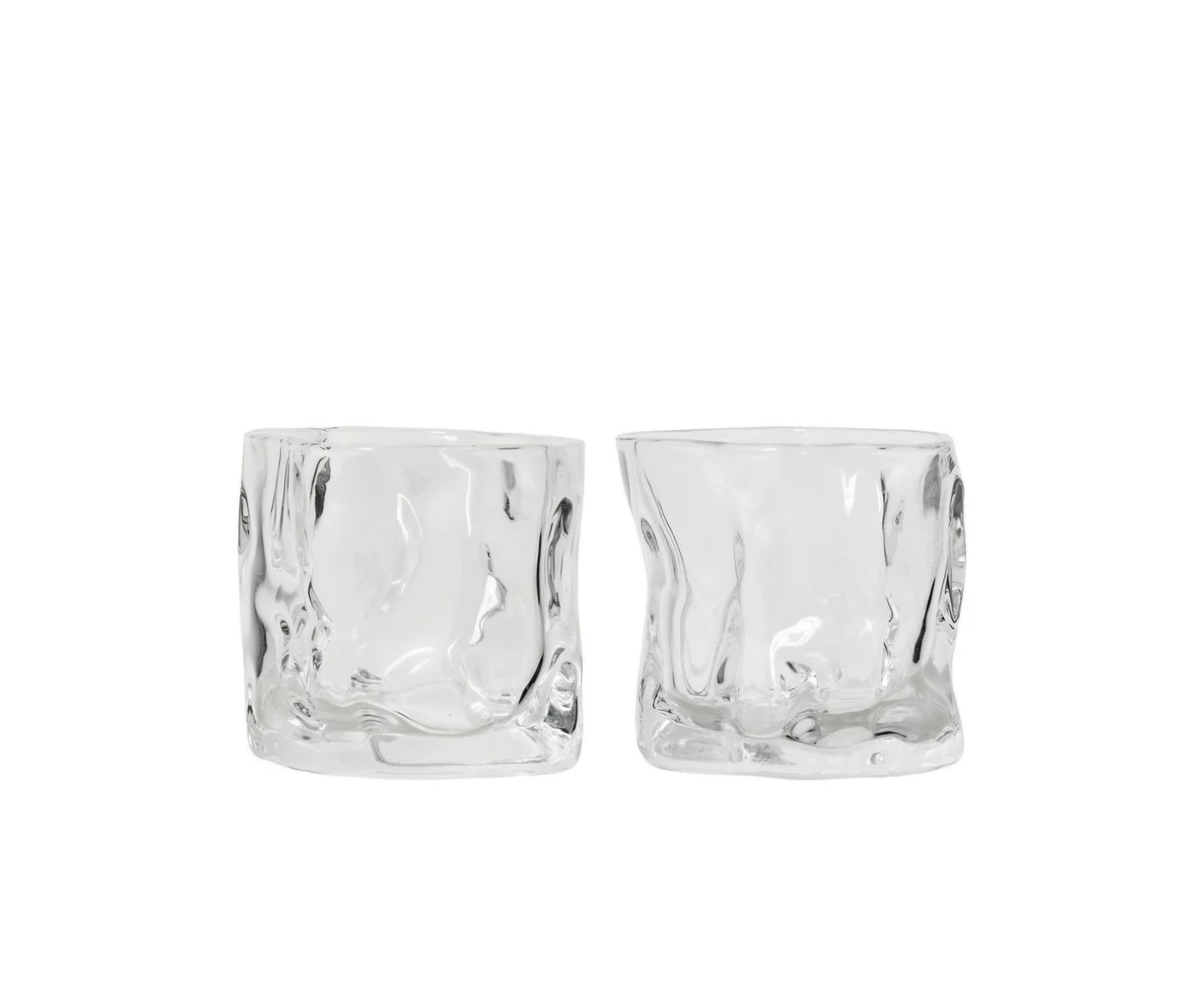 Broste Copenhagen - Nona Fyrfadsstage, Sæt af 2 stk., Ø7,5xH7,5 cm., Glas, Klar