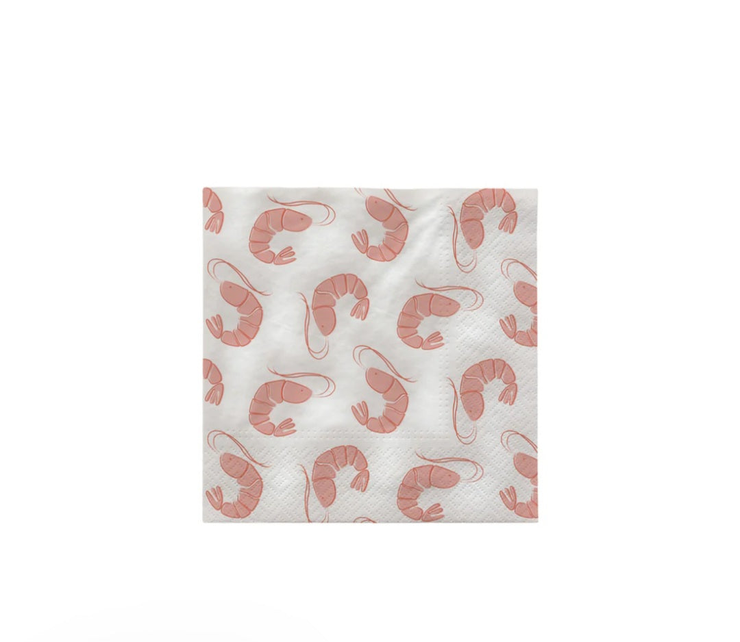 Broste Copenhagen - Papirserviet, Fås med 2 motiver - Lemon & Shrimp