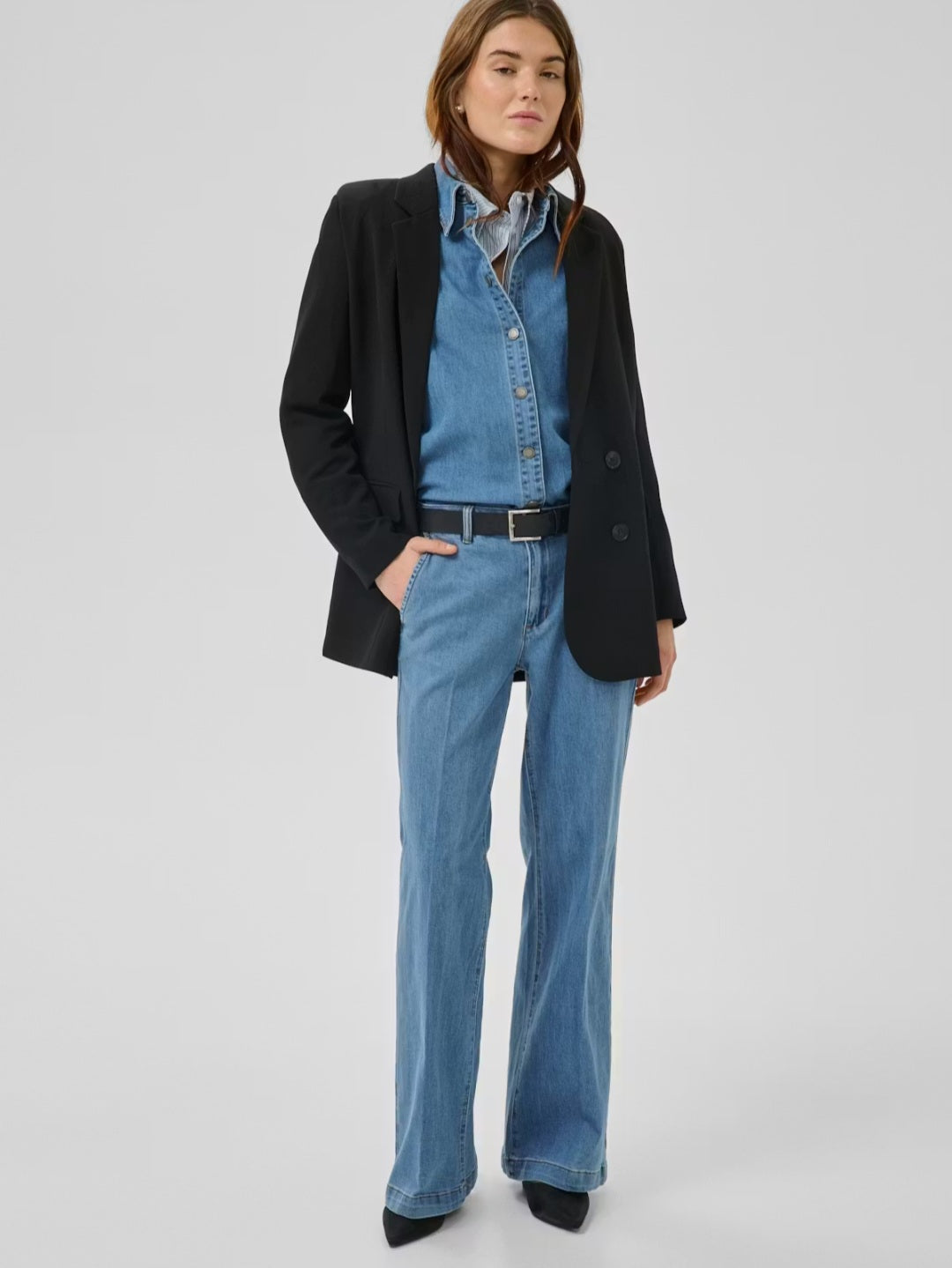 My Essential Wardrobe - The Lara Pant, Dark Blue Un-Wash & Medium Blue Wash