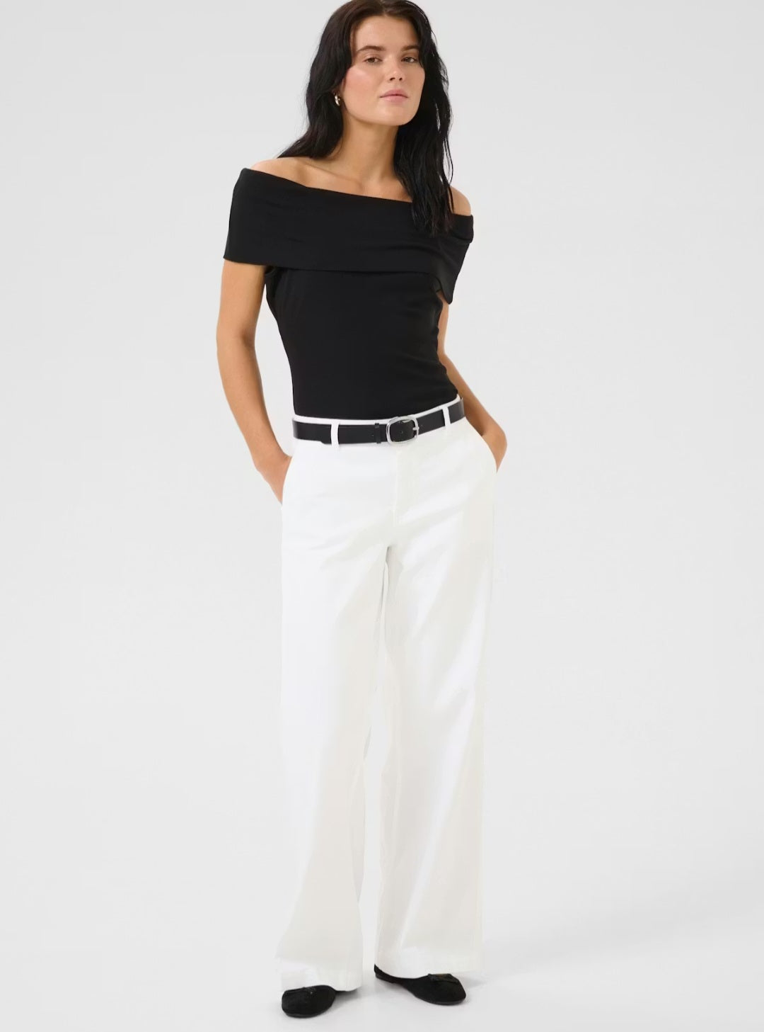 My Essential Wardrobe - Pant Wide MWLara 149, Bright White