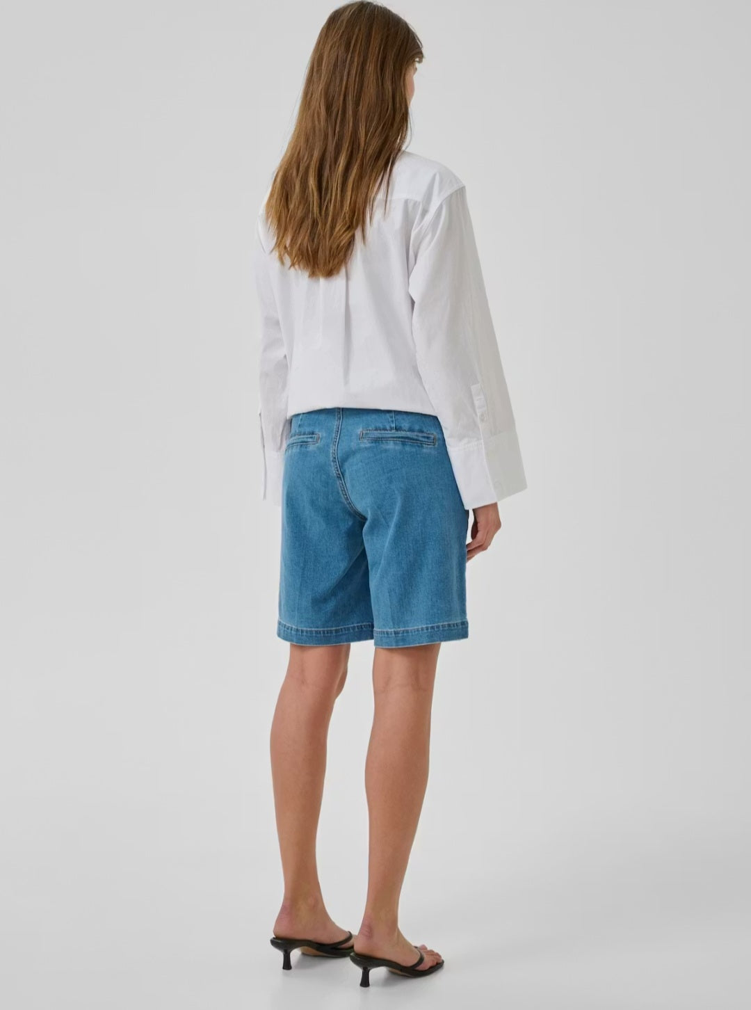 My Essential Wardrobe - MWLara Shorts Long, Medium Blue Wash