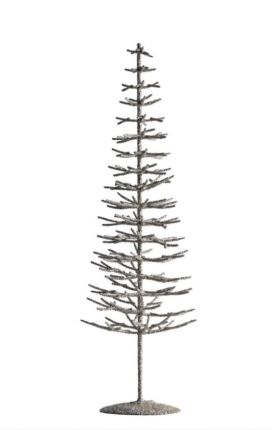 Tine K Home - Glitter Juletræ, DUSTPINETREE-L, Metal, H40 cm.