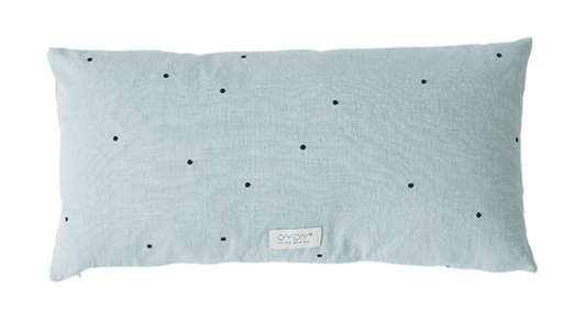 OYOY - Kyoto Dot Cushion Long, Dusty Blue