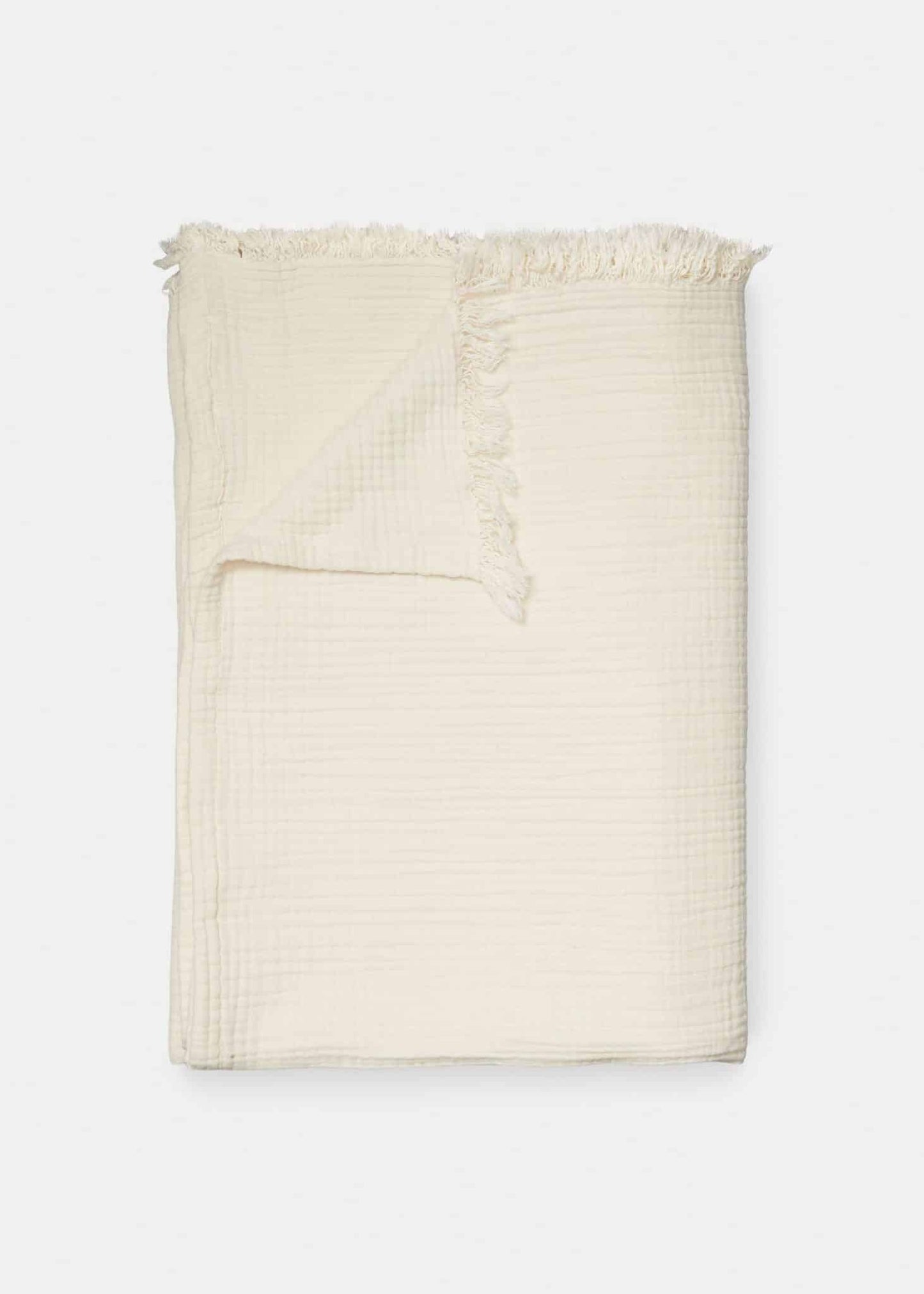 Aiayu - Undyed Cotton Throw, Pure Ecru