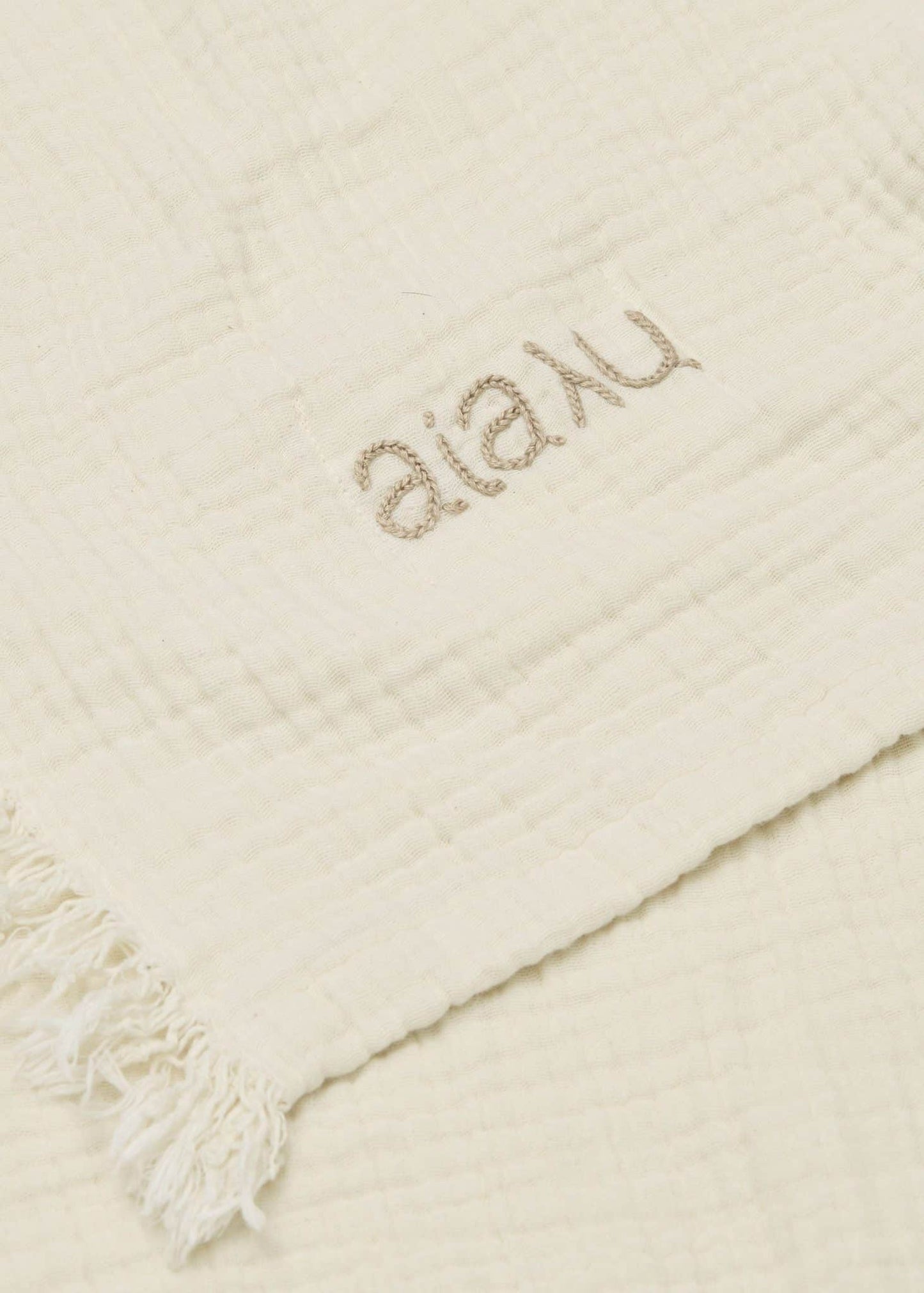 Aiayu - Undyed Cotton Throw, Pure Ecru