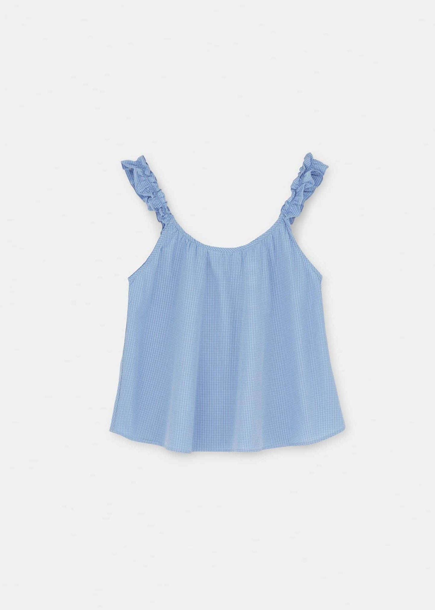 Aiayu - Frill Top Check, Mix Blue