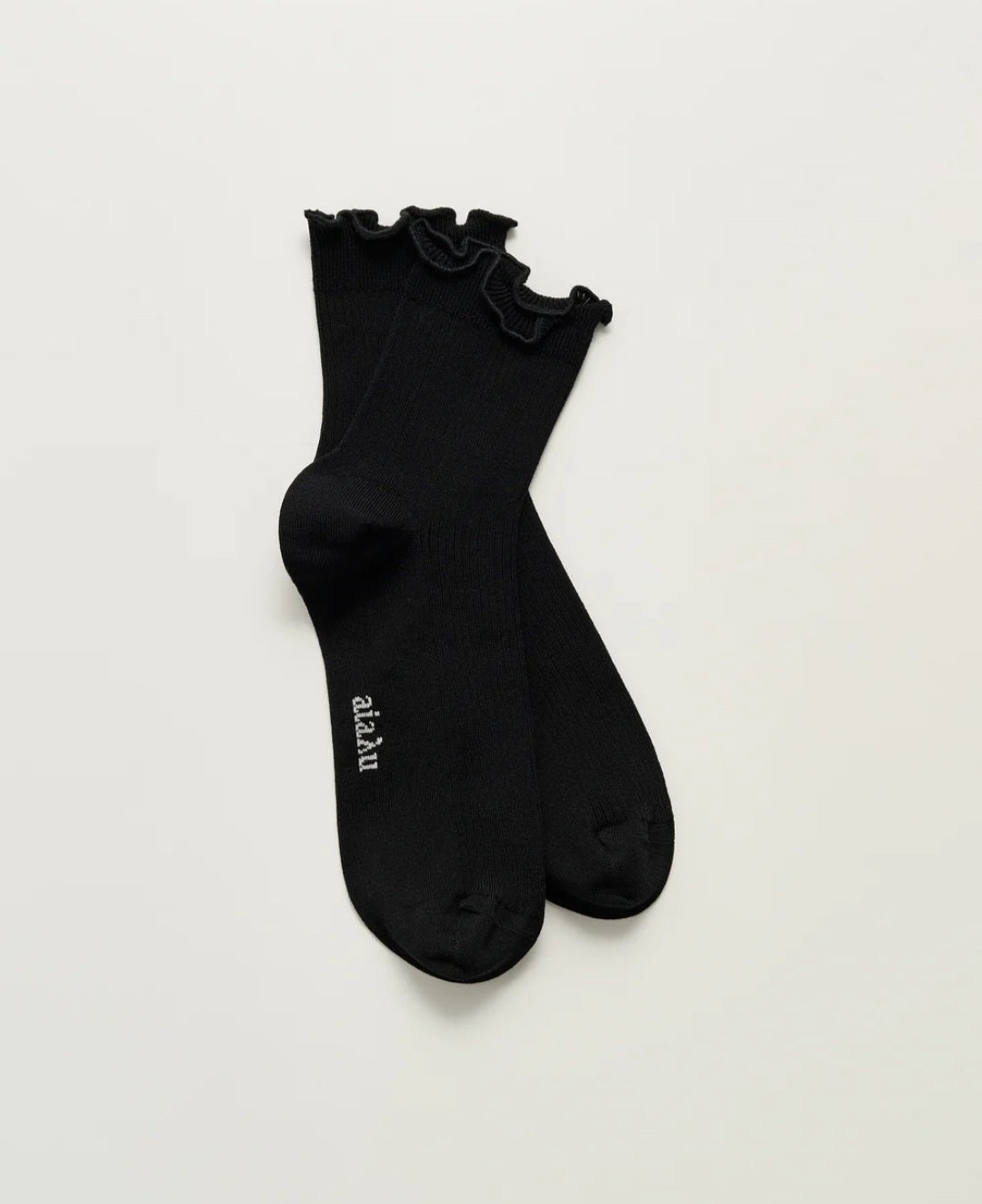 aiayu - Cotton Frill Socks, Black