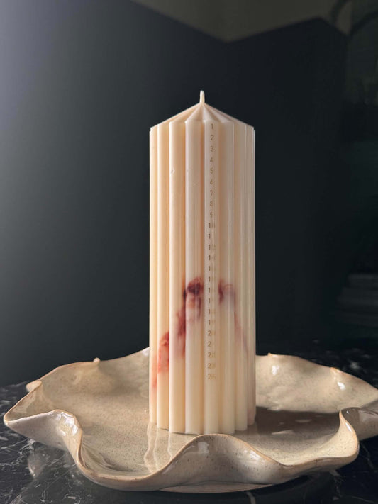Studio M Candles - Kalenderlys, Marmor, Ø7xH20 cm.