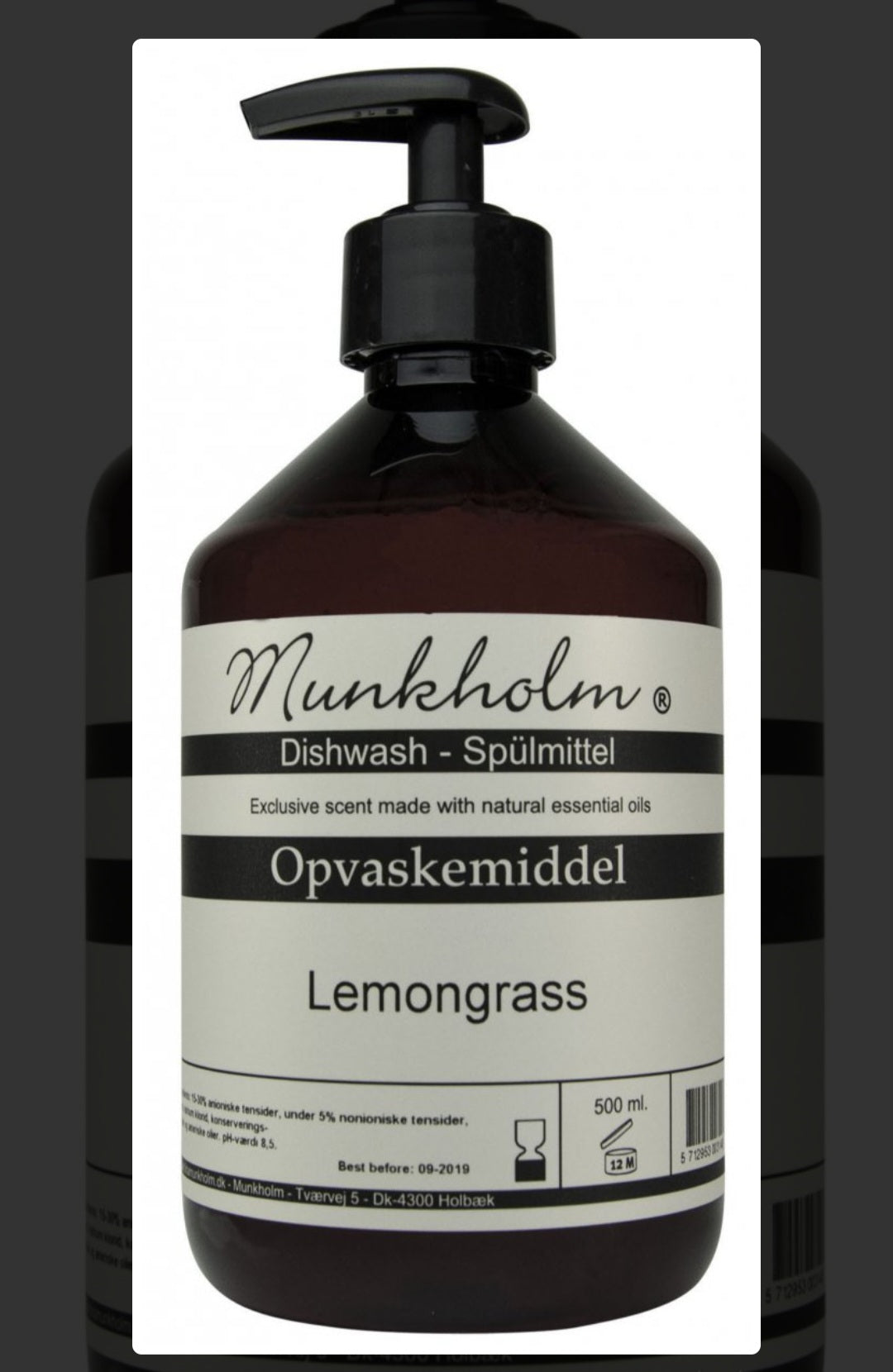 Munkholm - Opvaskemiddel, Lemongrass, 500 ml.
